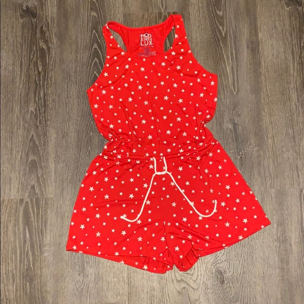Red Stars Romper